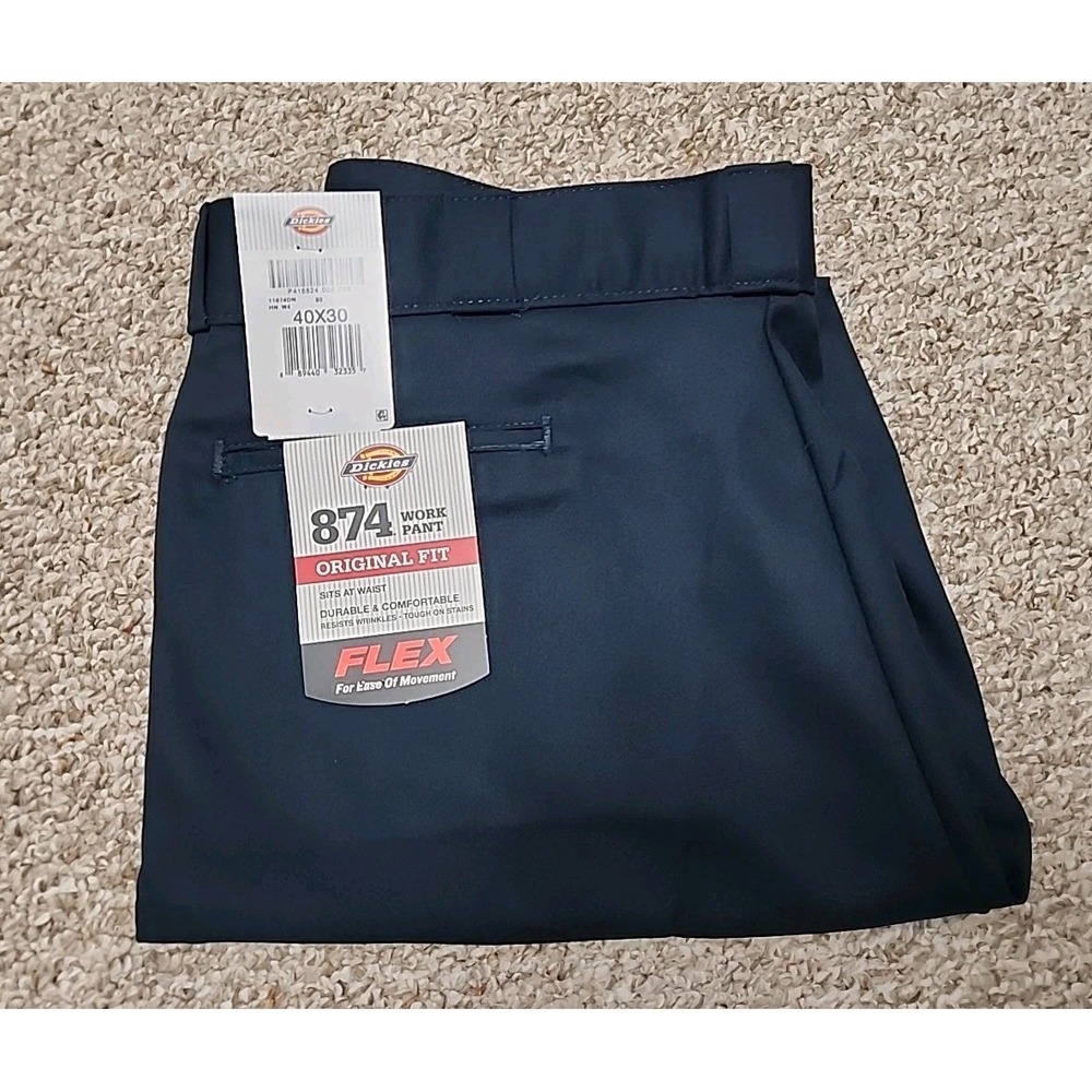 Dickies 874 Flex‎ Work Pants Men's 44x30 Blue Original Fit Actual NWT